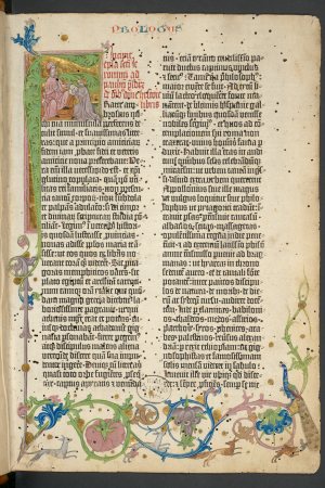 Mit Ranken illustrierte Seite aus der Biblia, Bamberg um 1459/60 