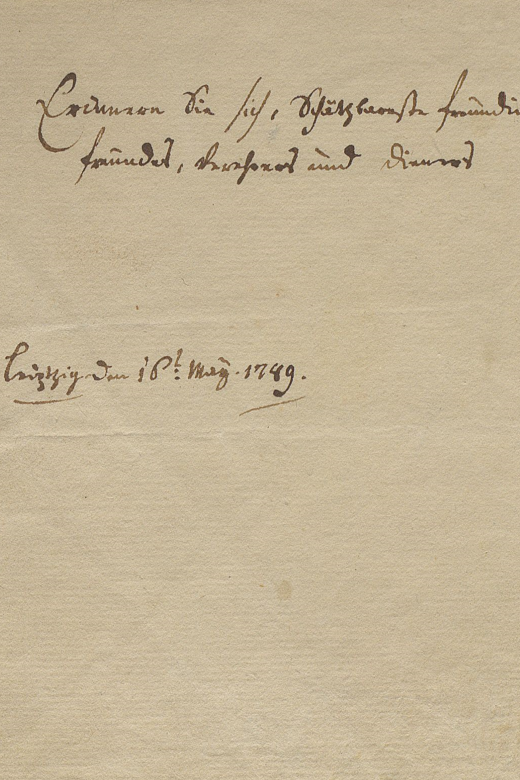 Eigenhändiges Widmungsschreiben von Wolfgang Amadeus Mozart an Henriette Ludwig